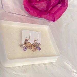 Butterfly hoop charm earrings